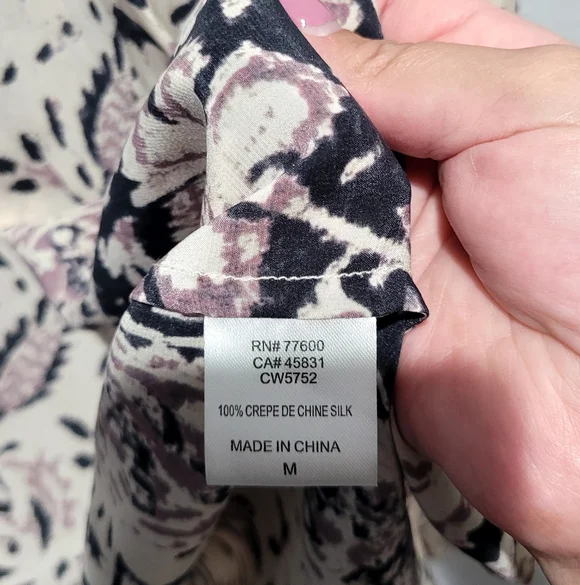 Chaser Silk Crepe De Chine Kimono Floral Print Size M - Picture 5 of 5